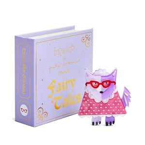 Erstwilder Purple and Red Wolf Brooch, That's Not Grandma, Bog Bad Wolf